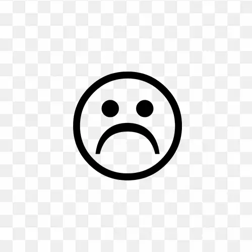 Sad face emoji icon silhouette png